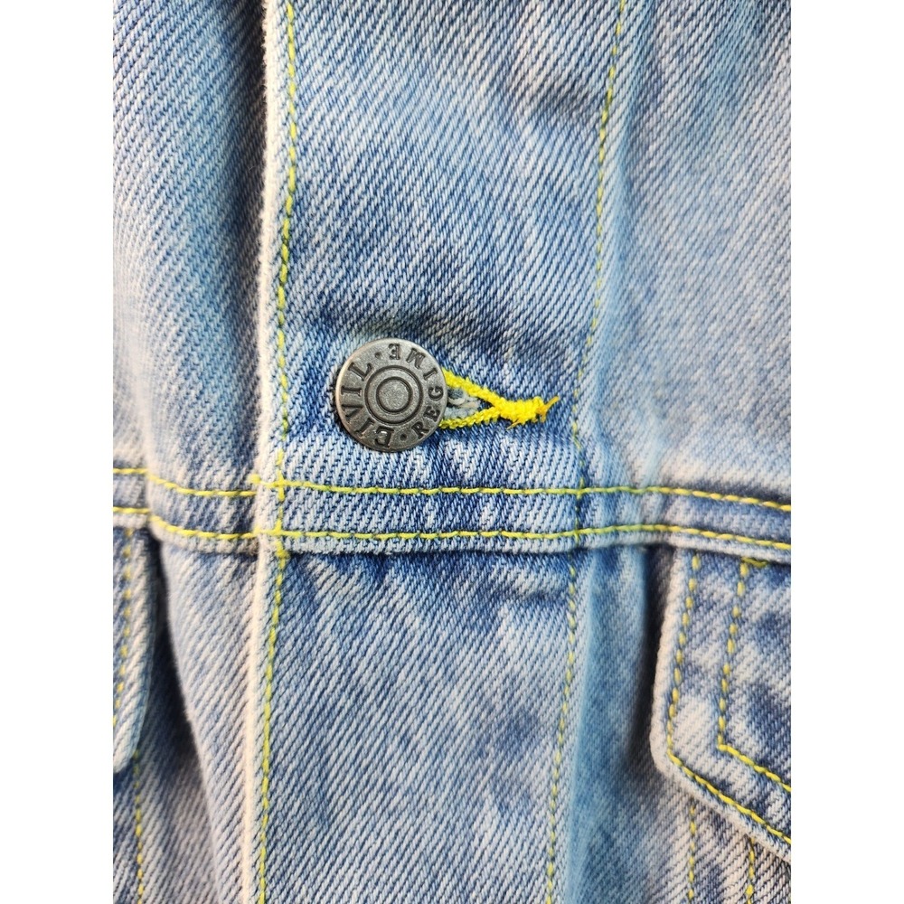 Civil Regime Embroidered Denim Trucker Jacket Streetwear -‎ Size Medium - Picture 14 of 16